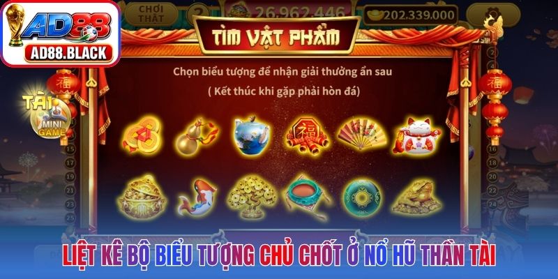 Liệt kê bộ biểu tượng chủ chốt ở nổ hũ thần tài